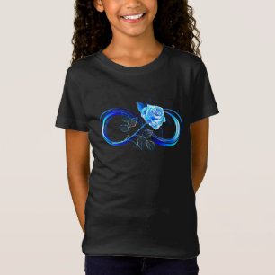 Leuchtende Unendlichkeit mit blauer Rose T-Shirt