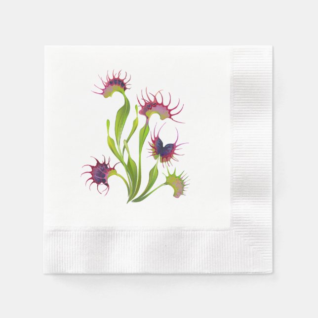 Leuchtende Venusfliegenfalle Serviette (Vorderseite)
