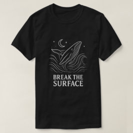 Leuchtende Wal-Linienkunst Ozean Kraft T-Shirt