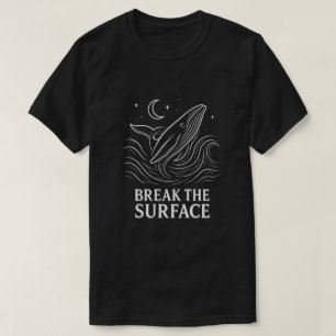 Leuchtende Wal-Linienkunst Ozean Kraft T-Shirt