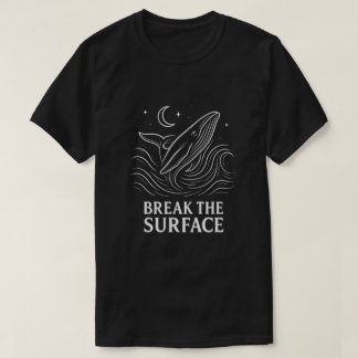 Leuchtende Wal-Linienkunst Ozean Kraft T-Shirt