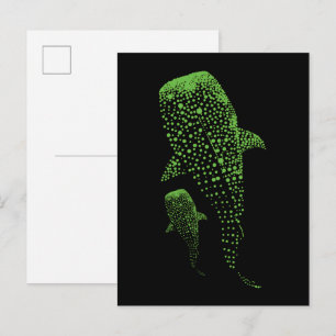 Leuchtende Walhai-Partikel-Kunst Postkarte