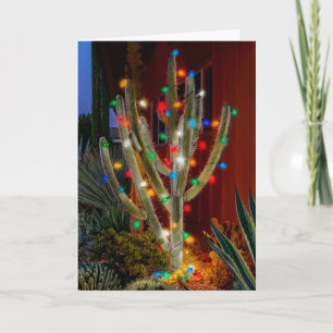 Leuchtende Weihnachts-Cactus-Urlaubskarte Feiertagskarte