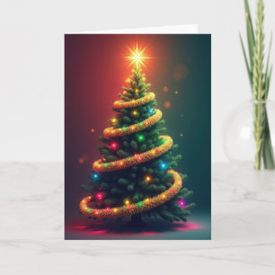 Leuchtende Weihnachtsbaumkarte Karte