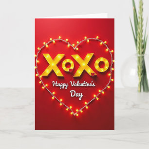 Leuchtende Xoxo Valentinstagskarte Karte