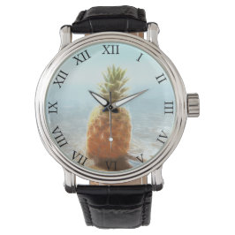 Leuchtender Ananas-Strand Armbanduhr