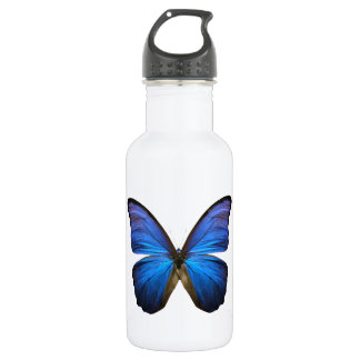 Leuchtender blauer Schmetterling Trinkflasche