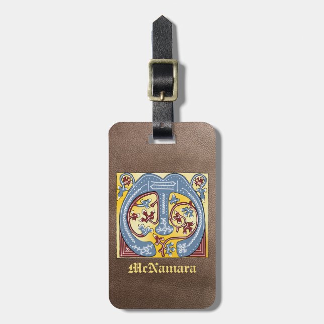 Leuchtender Brief des blauen und roten Lichts im M Gepäckanhänger (Vorderseite vertikal)