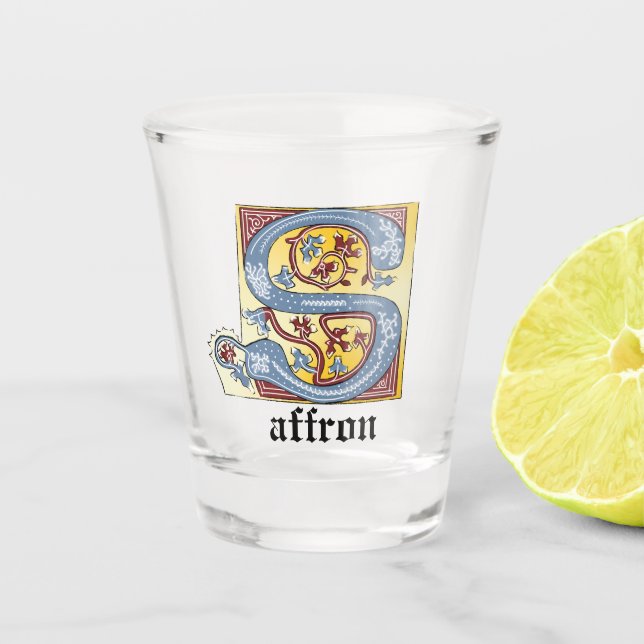 Leuchtender Brief S Schnapsglas (Vorderseite)