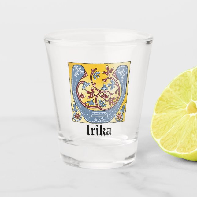 Leuchtender Brief U Schnapsglas (Vorderseite)