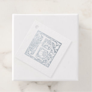 Leuchtender Buchstabe F Monogram Silver Jubiläum Geschenkanhänger