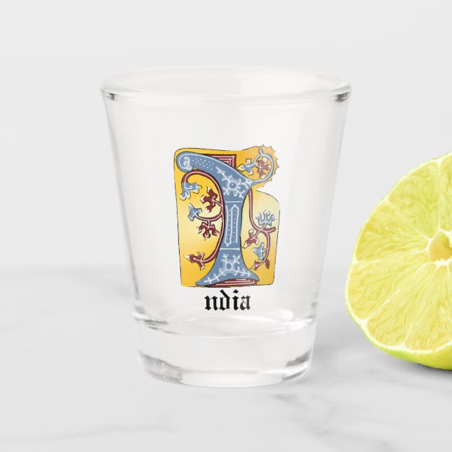 Leuchtender Buchstabe I Schnapsglas (Vorderseite)