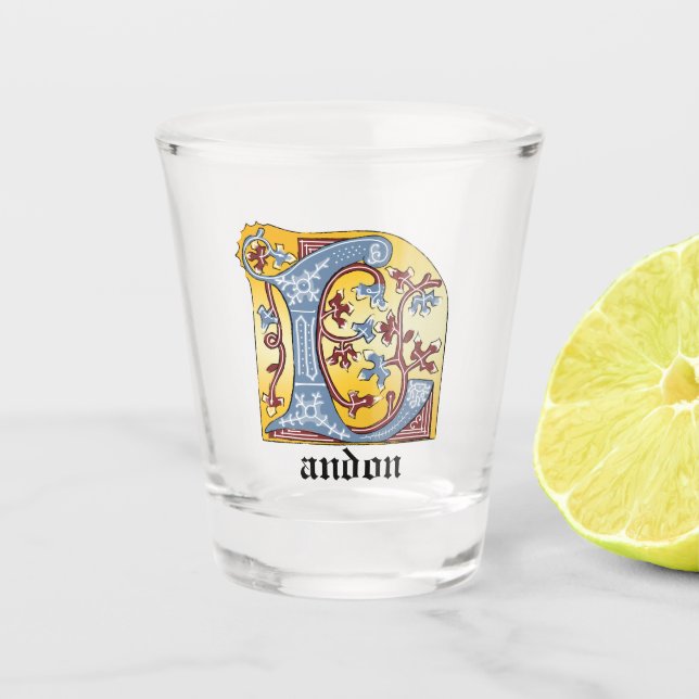 Leuchtender Buchstabe L Schnapsglas (Vorderseite)
