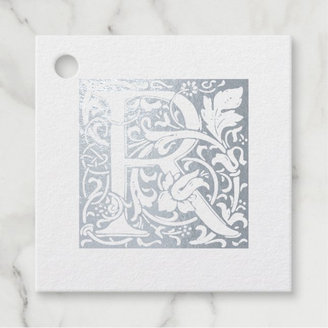 Leuchtender Buchstabe R Monogram Silver Jubiläum Geschenkanhänger (Vorderseite)