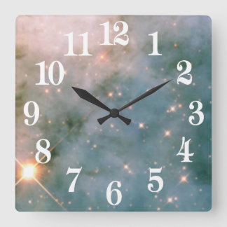 Leuchtender Carina-Nebelfleck Quadratische Wanduhr
