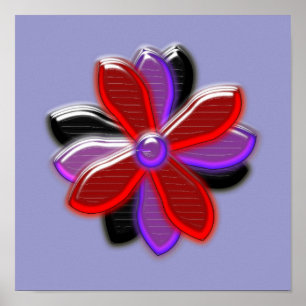 Leuchtender Gänseblümchen-Blumenaufdruck Poster