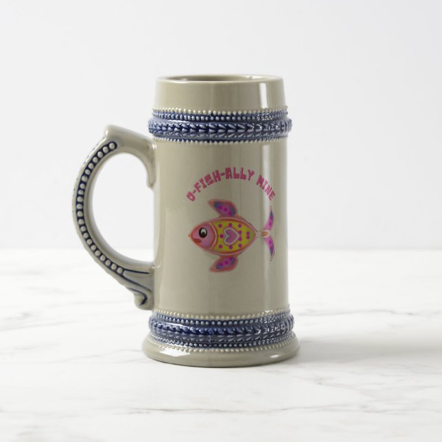 Leuchtender Herzfisch: Strahlender Latte-Mug Bierglas (Links)