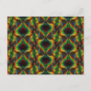 Leuchtender Holografischer Regenbogen Glitzer Leaf Postkarte
