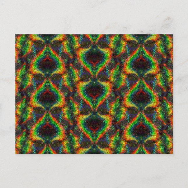 Leuchtender Holografischer Regenbogen Glitzer Leaf Postkarte (Vorderseite)