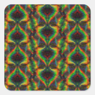 Leuchtender Holografischer Regenbogen Glitzer Leaf Quadratischer Aufkleber