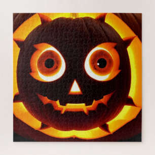 Leuchtender Jack-O'-Lantern-Kürbis Puzzle