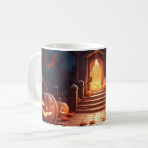 Leuchtender Kürbis Halloween Kaffeetasse