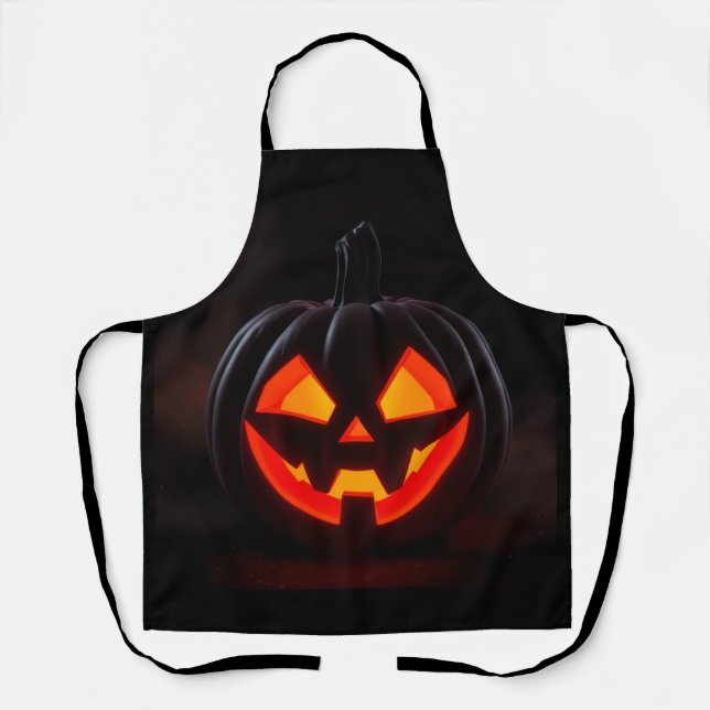 Leuchtender Kürbis Halloween-Schürze Schürze (Vorderseite)