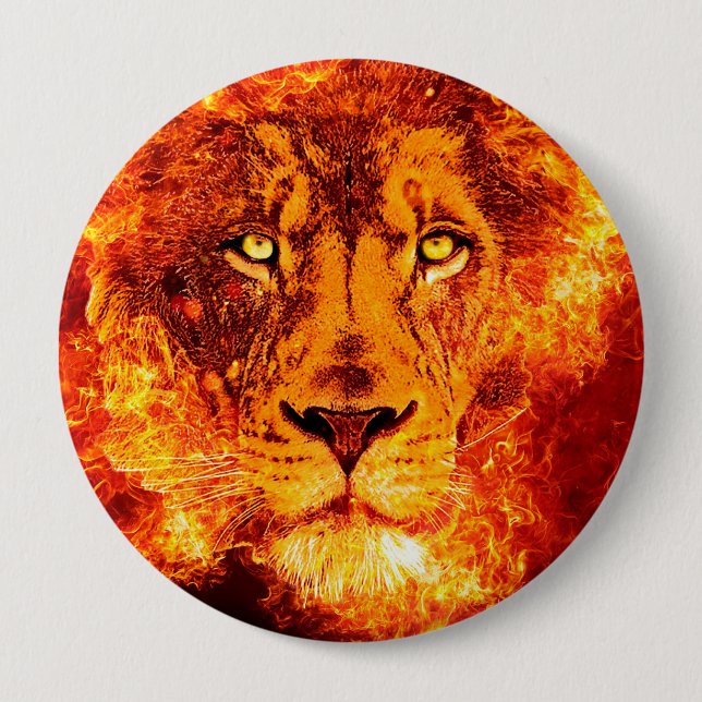 Leuchtender Löwe groß Button (Vorderseite)