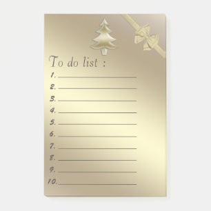 Leuchtender moderner Goldbaum "zu erledigen" Post-it Klebezettel