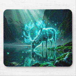 Leuchtender Mystischer Neon-Geist-Hirsch Fantasy D Mousepad