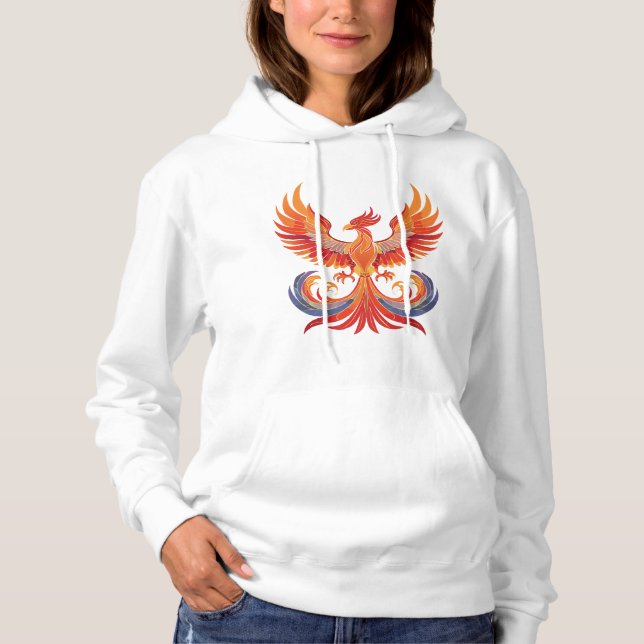 Leuchtender mythologischer Fantasy-Phönix-Vogel Hoodie (Vorderseite)
