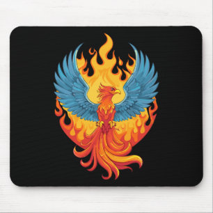 Leuchtender mythologischer Fantasy-Phönix-Vogel Mousepad
