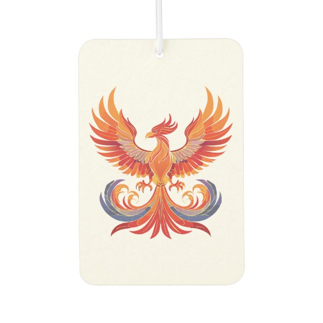 Leuchtender mythologischer Fantasy-Phönixvogel Autolufterfrischer (Vorderseite)