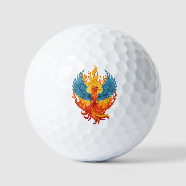 Leuchtender mythologischer Fantasy-Phönixvogel Golfball (Vorderseite)