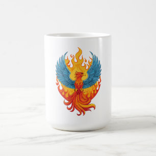 Leuchtender mythologischer Fantasy-Phönixvogel Kaffeetasse