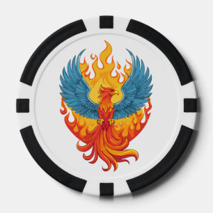 Leuchtender mythologischer Fantasy-Phönixvogel Pokerchips