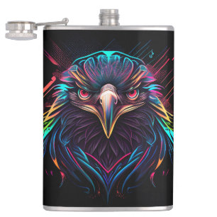 Leuchtender Neon Eagle Artistic Flachmann
