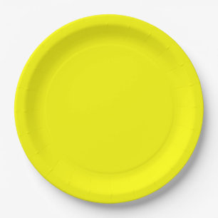Leuchtender Neon Yellow Pappteller