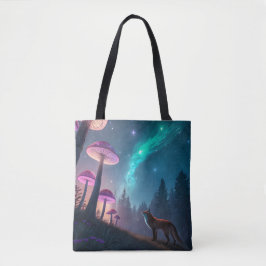 Leuchtender Pilzwald Fuchs Fantasy-Kunst