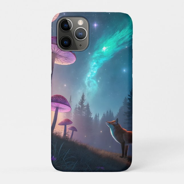 Leuchtender Pilzwald Fuchs Fantasy-Kunst Case-Mate iPhone Hülle (Rückseite)