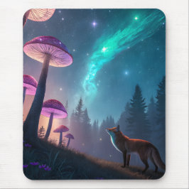 Leuchtender Pilzwald Fuchs Fantasy-Kunst Mousepad