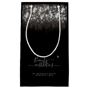 Leuchtender Platinsilber-Glitzer Elegante Schönhei Kleine Geschenktüte