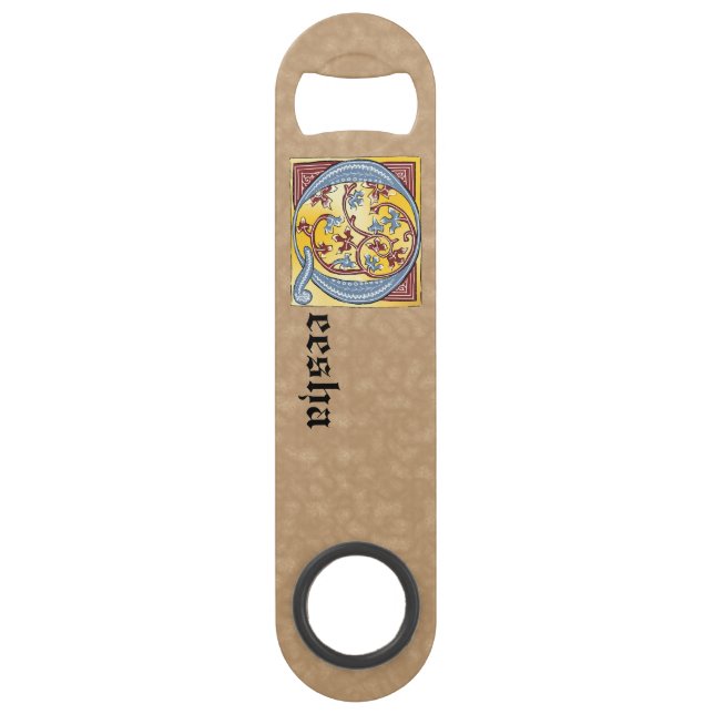 Leuchtender Rechteckbuchstabe Q Speed Flaschenöffner (Vorderseite)