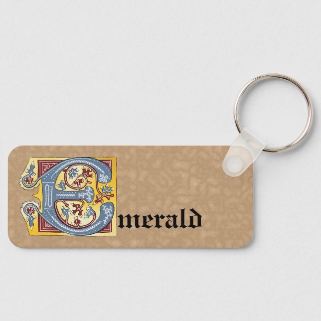 Leuchtender rechteckiger, blauer und roter Buchsta Schlüsselanhänger (Vorderseite)