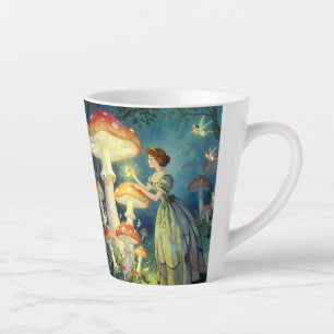 Leuchtender riesiger Pilzgarten Milchtasse