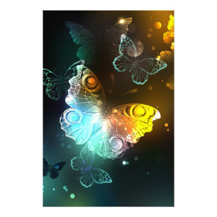 Leuchtender Schmetterling und Nachtfalter Fotodruck