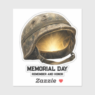 Leuchtender Soldatenhelm zum Memorial Day Tribut Aufkleber