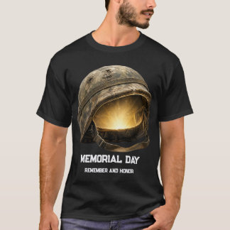 Leuchtender Soldatenhelm zum Memorial Day Tribut T-Shirt