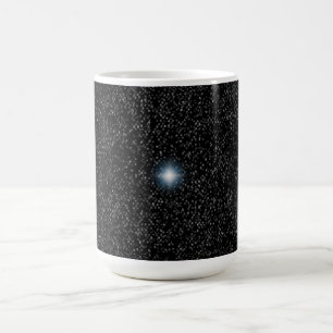 Leuchtender Stern Silbersterne auf schwarzen indiv Tasse