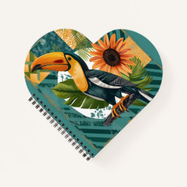 Leuchtender Tukan in tropischer Harmonie Notizbuch